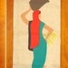 SALE 1950s Applique Water Bearer Wall Hanging