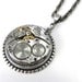 Steampunk Necklace - Silver Clockwork Watch Movement Steampunk Necklace - 21 Jewel Waltham Pendant