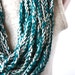 Crochet infinity scarf - loop chain necklace - dark teal grey - Fall fashion back to school