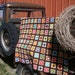 Vintage Granny Square Fringed Afghan Handmade Lovely Bright Colors an Brown