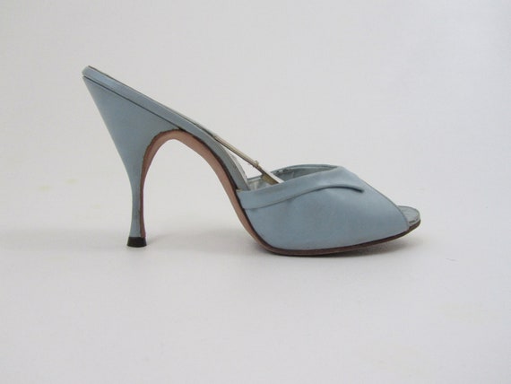 1950s Springolator Shoes Baby Blue Heels in Size 6.5 M