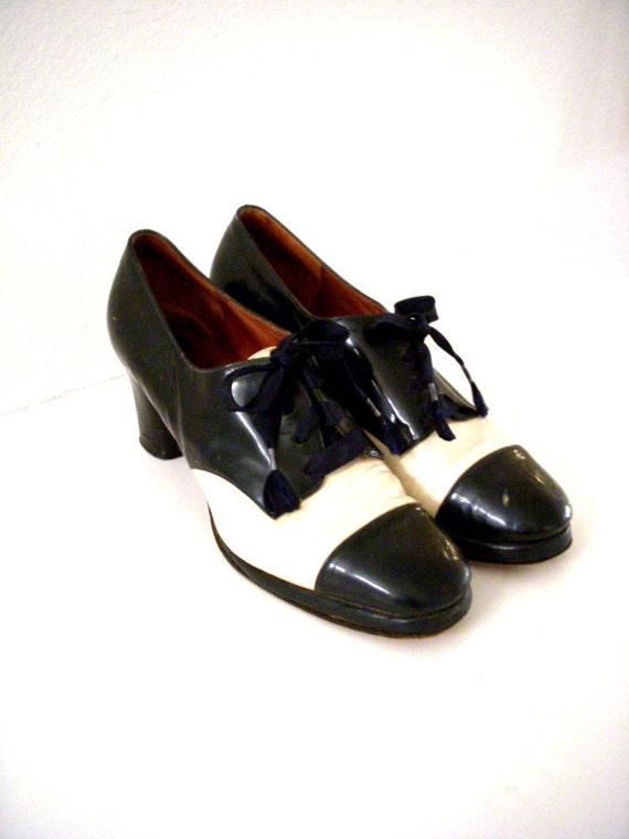 black and white 50s shoes