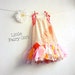 Toddler Fairy Dress 4T Shabby Chic Children's Clothing Pink Floral Print Peach Sundress Flower Girl Party Dress Kid's Clothes 'LAUREL'