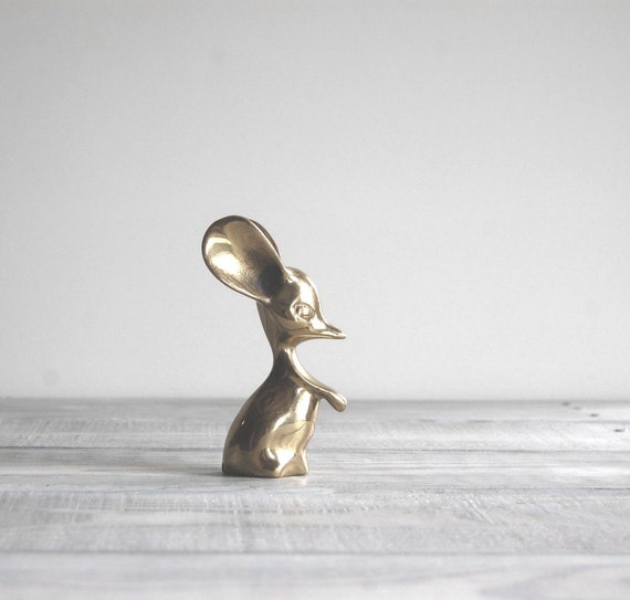 vintage brass mouse figurine