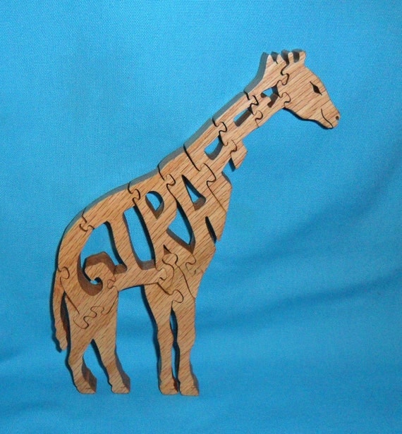 Giraffe Handmade Scroll Saw Wooden Puzzle by huebysscrollsawart