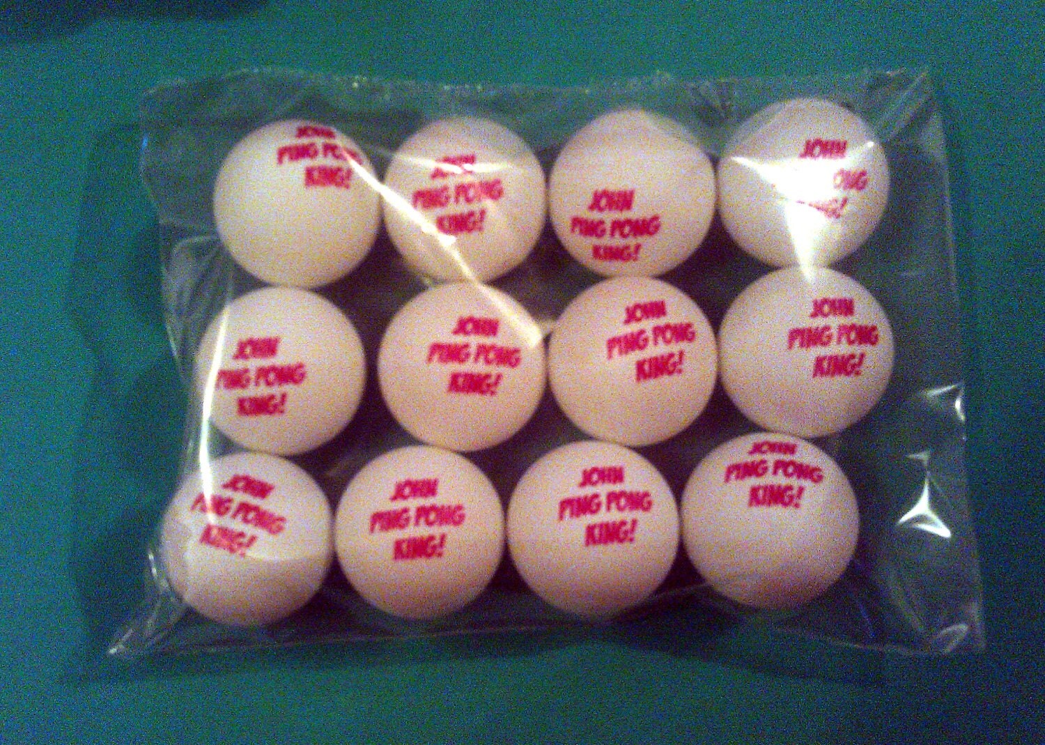 6 Personalized Ping Pong Balls with Different Text by LogoPrint