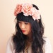 pale pink large oversize rose headband - romantic wedding headpiece, spring racing carnival, summer festival, woodland.