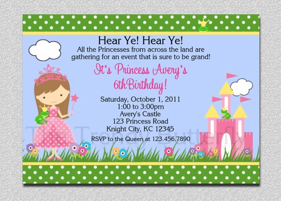 Princess Party Birthday Invitation Princess Birthday Party Invitations Printable Il_570xn