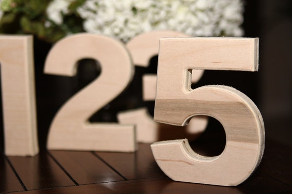 Items Similar To Wood Numbers Freestanding Wooden Wedding Table 
