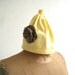 T Shirt Hat Pull On / Yellow / Brown / Recycled / Upcycled / Cotton / Soft / Girls / Winter / Eco Friendly / Lightweight / ohzie