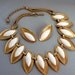 White & Gold tone Necklace and Earring Set by Napier