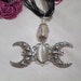Triple Moon Goddess Necklace, wiccan jewelry pagan jewelry wicca jewelry witch witchcraft new age metaphysical occult magic mystic celtic