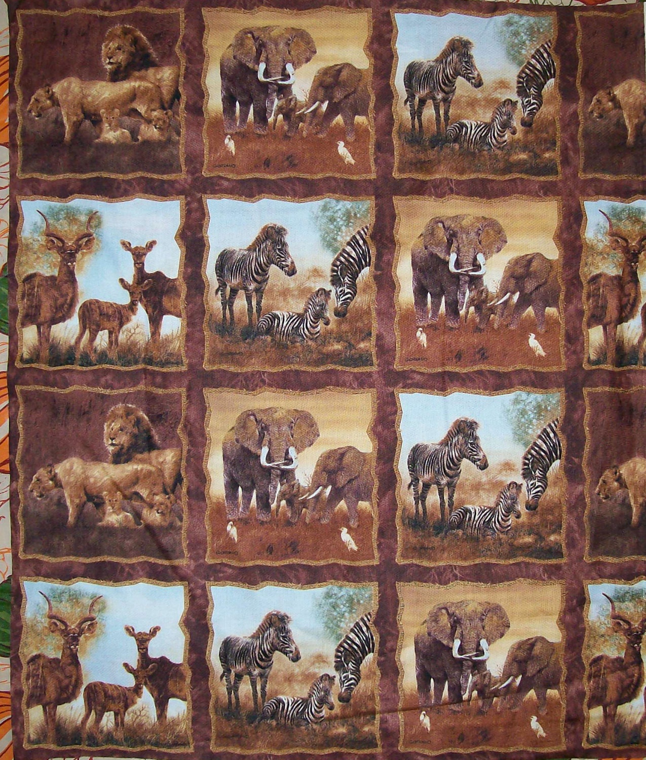 A Gorgeous Animals On The Plains Of Africa Fabric Panel Free