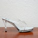Vintage 90s Clear Lucite Platform Mules/Heels With Rhinestones 7 1/2