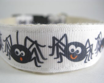 Hemp dog collar - Dancing Spiders