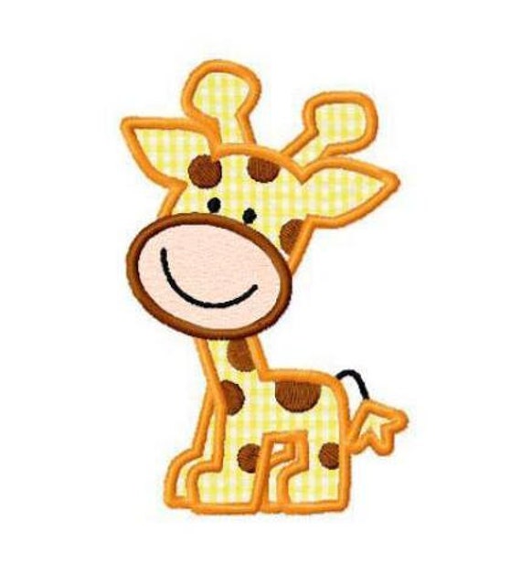 Giraffe applique machine embroidery design by FunStitch on Etsy