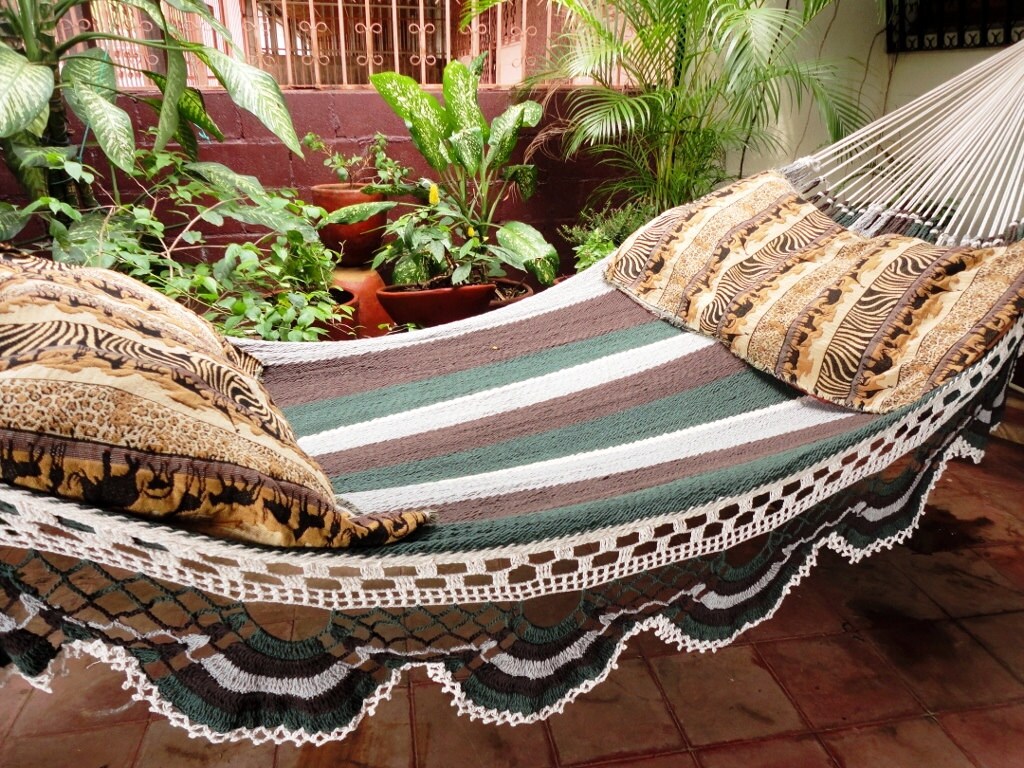 Dark Colors Jumbo Size Hammock handwoven Natural by hamanica