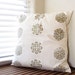 Ivory with Bronze Pattern Pillow Cover - 20in X 20in Throw Pillow / Cushion Cover