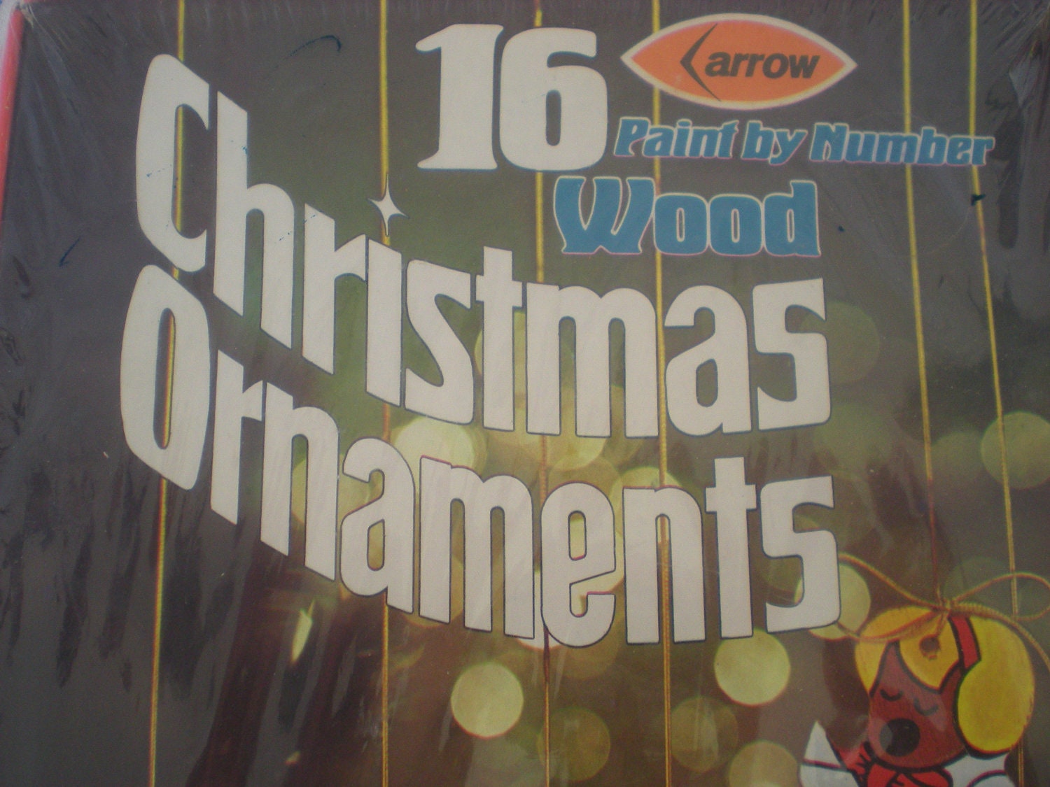 Vintage Paint By Number Wood Christmas Ornaments