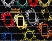 Digital Scrapbooking Frames Instant Download Photo Frames Frame clipart Photography Frames Swirly Frame Colorful Digital Frames 206 Party Il_170x135