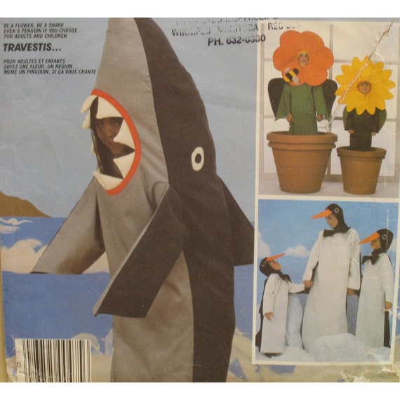 Shark Costume Pattern Penquin Flower Pot Costumes McCalls