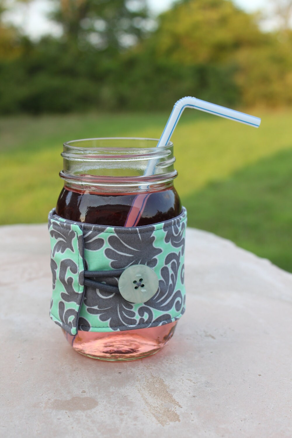 Mason Jar Cozy / Fabric Mason Jar Sleeve Ball Jar Cozies by