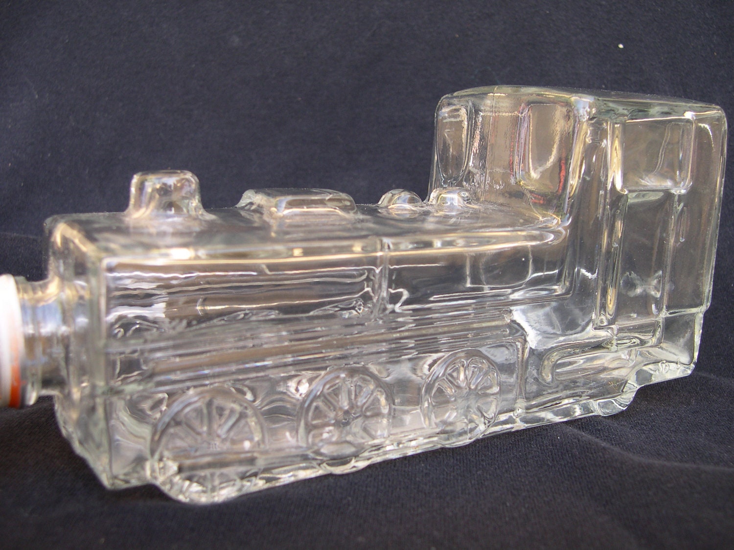 Train Engine Shaped Glass Bottle