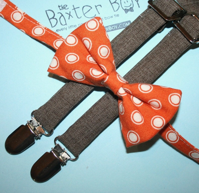 Brown Heather polyester suspenders for little boys photo