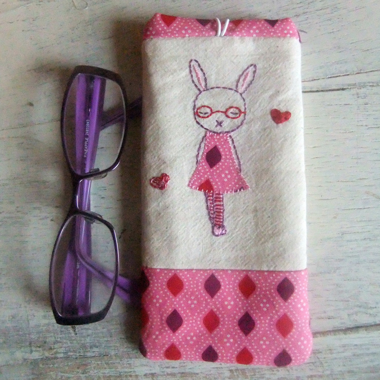 hand embroidered glasses case
