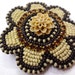 Brown Rhinestone Flower Hair Clip