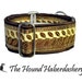 Martingale Collar: Metallic Vines Jacquard (2 Inch), Brown and Gold, Greyhound Collar, Whippet Collar, Dog Collar, Custom Dog Collars