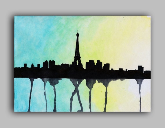 Paris Skyline Watercolour Print 5