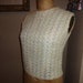 Vintage 60's Ivory Sequin Zig Zag Cocktail Dressy top Blouse CUTE