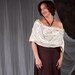 Light Beige Sepia Embroidered Scarf. Gift under 100