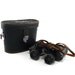 Vintage binolux binoculars - 8x30 black with leather strap - red black case