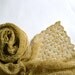 CIJ Mustard Gold Linen Scarf / Shawl / Wrap / Stole Knitted Gauzy Lace