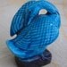 Vintage China Mud Man Preening Goose or Duck Turquoise BlueFigurine