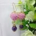 Purple Rose with amethyst bead Earrings