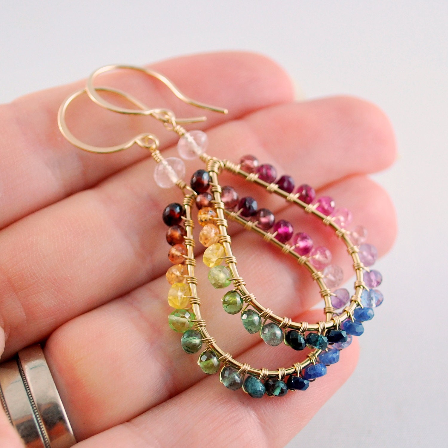 Reserved Custom Rainbow Earrings in Sterling Silver