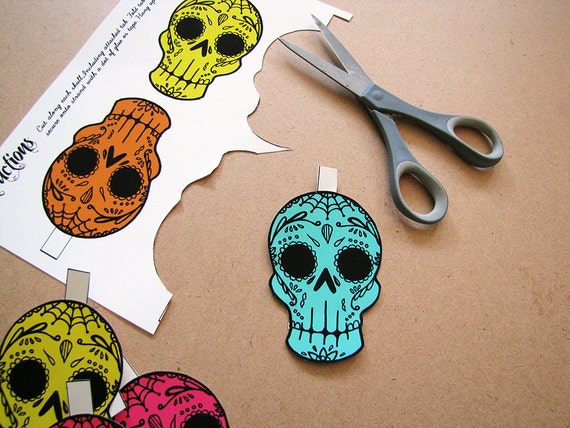 Printable Sugar Skull Garland Diy Decor Day Of The Dead 2338