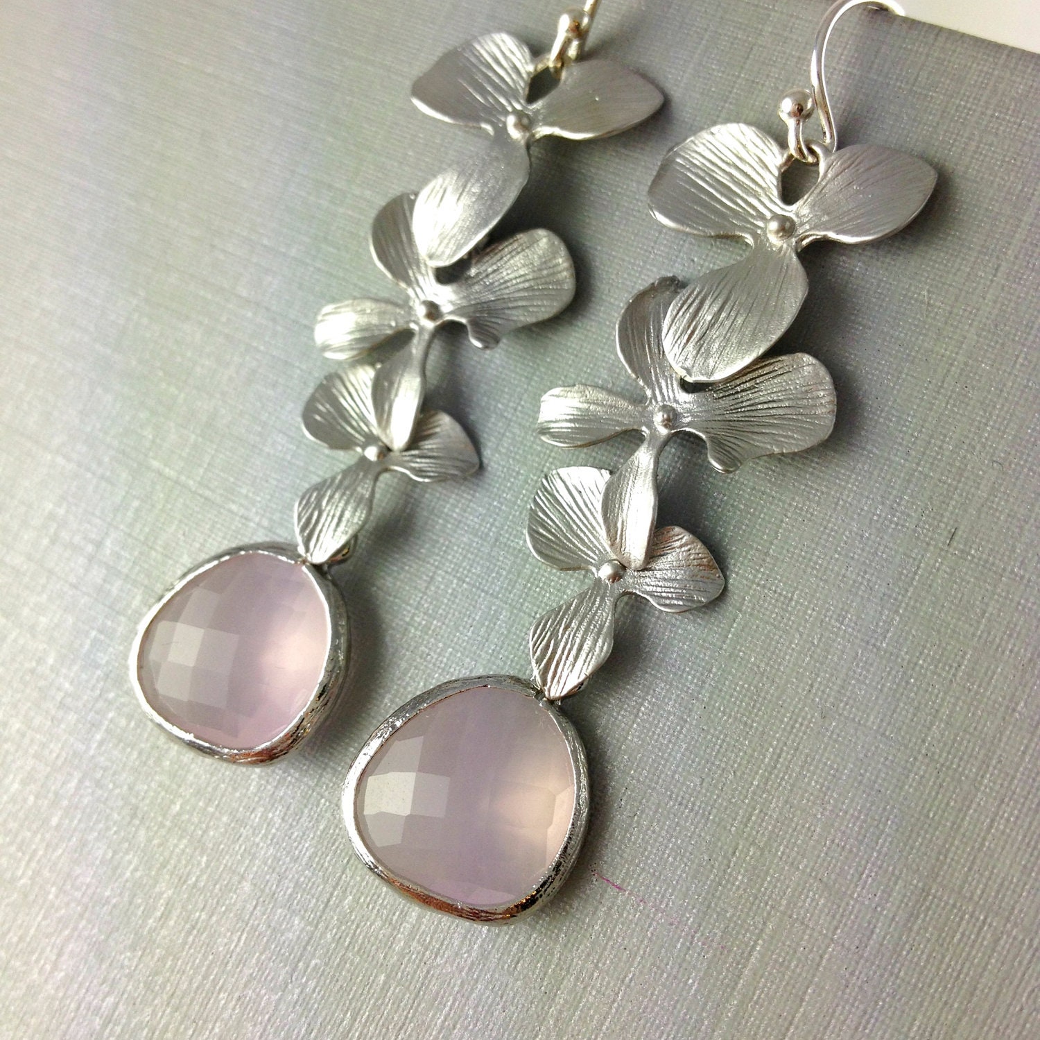 Orchid Earrings Light Pink Bridesmaid Gift by anatoliantaledesign
