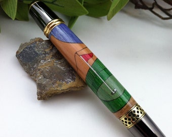 Golf Pro Wood Inlay Writing Pen - Free Engraving