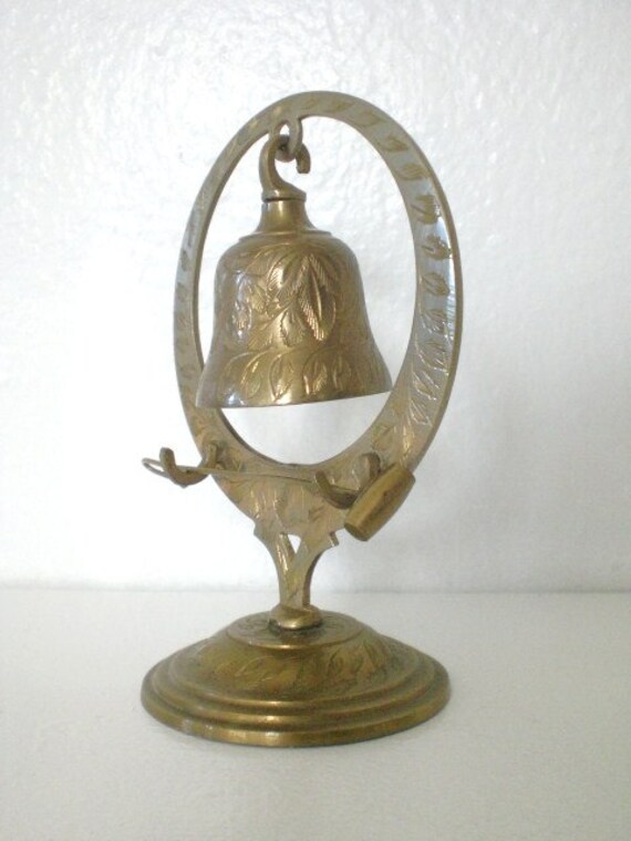 Vintage Hanging Brass Bell and Hammer India