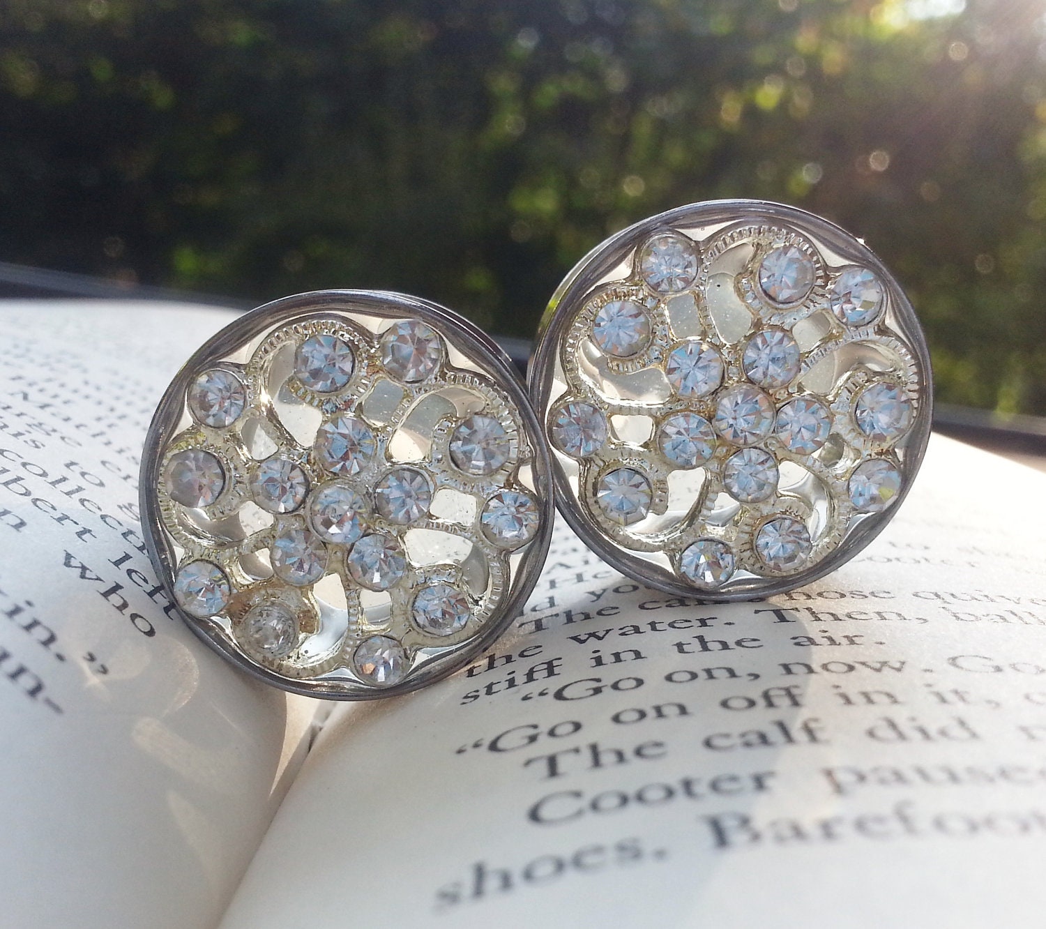 Rhinestone Plugs classic filigree and rhinestone gauges for