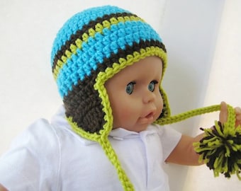 Crochet Hat Pattern , Newborn Baby to Adult, Boy and Girl, Pdf Crochet Ear flap hat pattern - Madison Earflap Hat