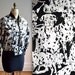 90s Nicole Miller Vintage Silk Bomber Jacket with Dalmatian Dog Print size XL// Vintage Animal Print Bomber Jacket Large Black and White