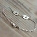 Initial Bracelet - Sideways Initial Bracelet - Hand Stamped - Two Initial Charms - Sterling Silver - Mother's Bracelet - - Mother's Day Gift