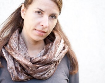 Cobwel Lace Scarf Felt Shawl Silk Baby Alpaca Coffee woodland natural brown chocolate beige eco friendly