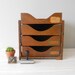 antique globe office in & out file cabinet // set of 4 wood trays