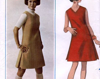 Butterick 4719 Vintage 60s Misses' Dress or Jumper Sewing Pattern - Uncut - Size 16 - Bust 38